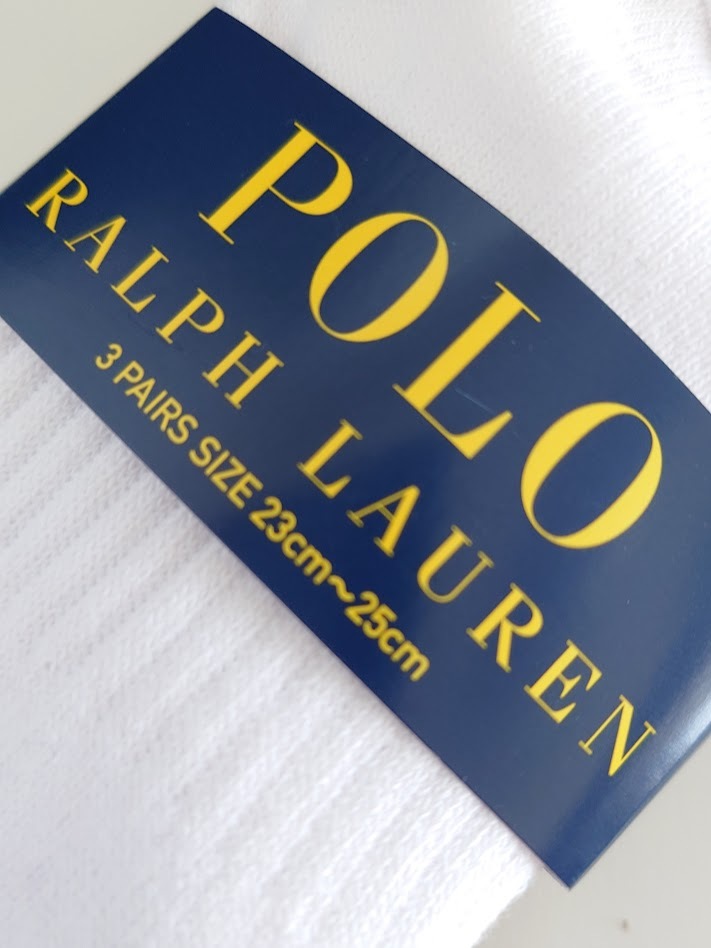 POLO RALPH LAUREN ポロ ラルフローレン 靴下 SIZE 23cm～25cm 白・グレー・紺 アンクルソックス 3足の画像4