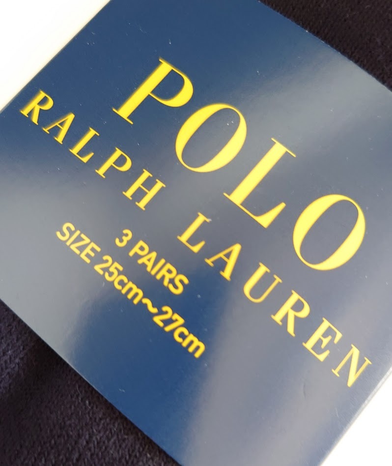 POLO RALPH LAUREN　ポロ ラルフローレン　靴下　SIZE 25cm～27cm　黒　アンクルソックス　3足_画像2