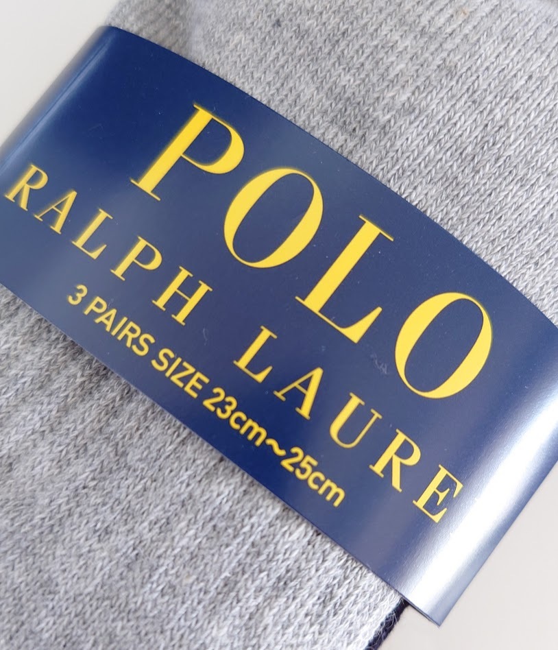 POLO RALPH LAUREN　ポロ ラルフローレン　靴下　SIZE 23cm～25cm　アンクル丈ソックス　グレー・紺・黒　3足_画像4