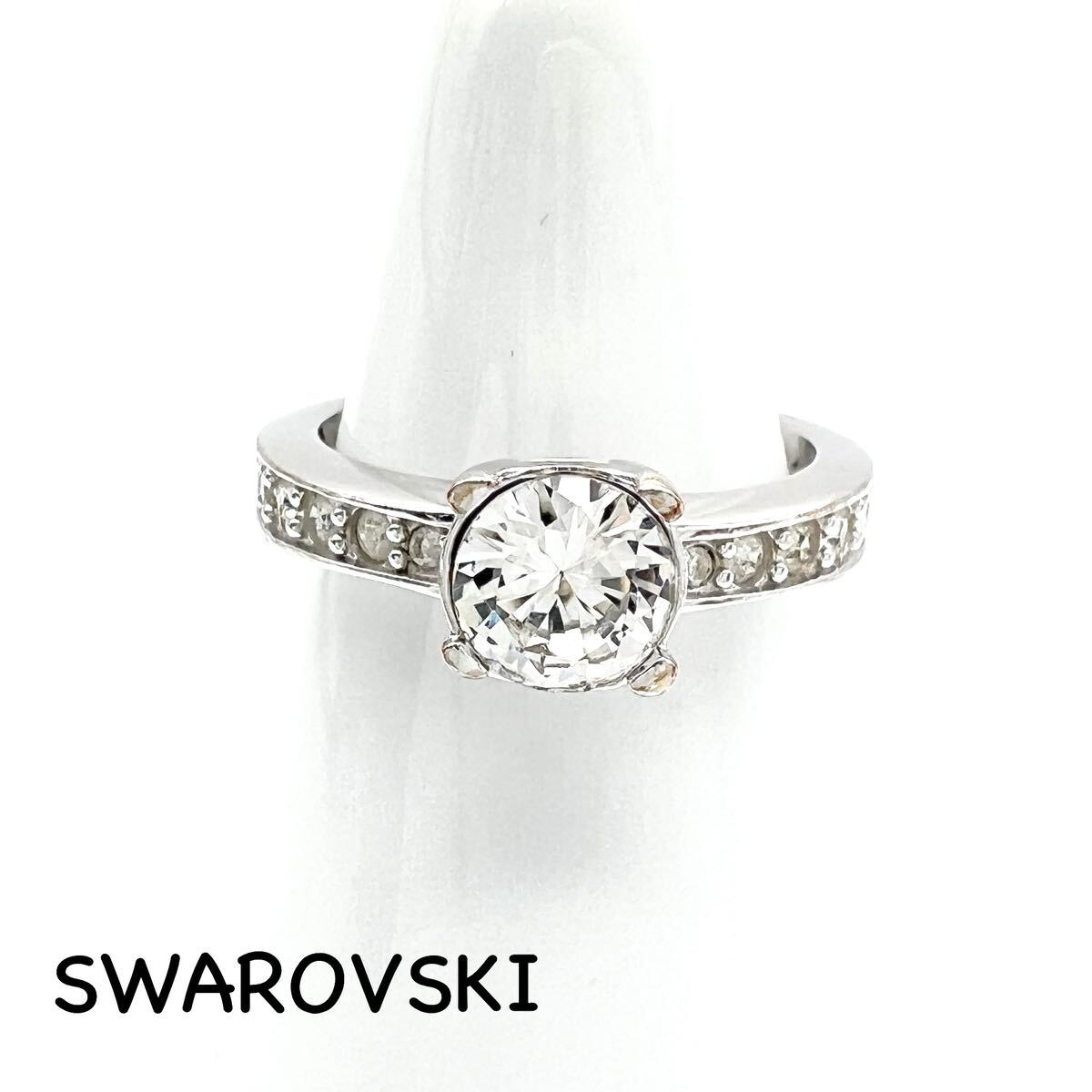 SWAROVSKI｜スワロフスキー 指輪 52【アクティ】ラインストーン シルバーカラー約11.5号 リング アクセサリー ブランド a531et_画像1
