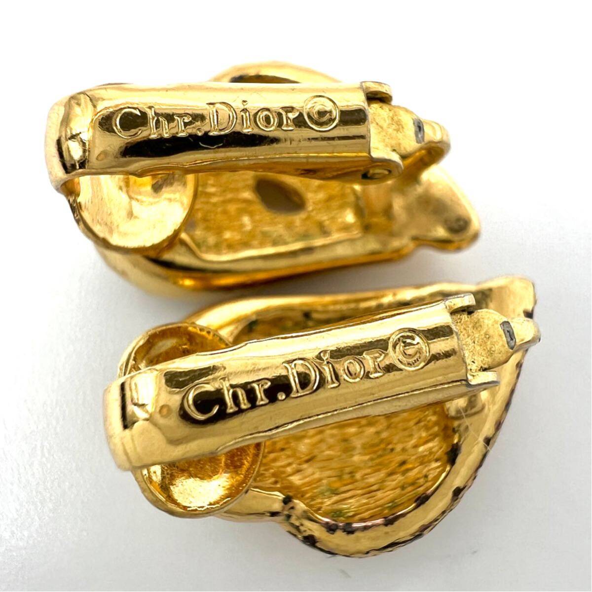 Christian Dior｜クリスチャンディオール イヤリング【アクティ】ラインストーン ゴールドカラー ヴィンテージ ブランド a555etの画像7