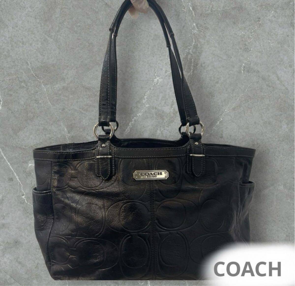 ◆Coach 　コーチ　オプアート ショルダーバッグ　ブラック　トートバッグ ハンドバッグ 肩掛け コーチ ショルダー F19462 19462_画像1