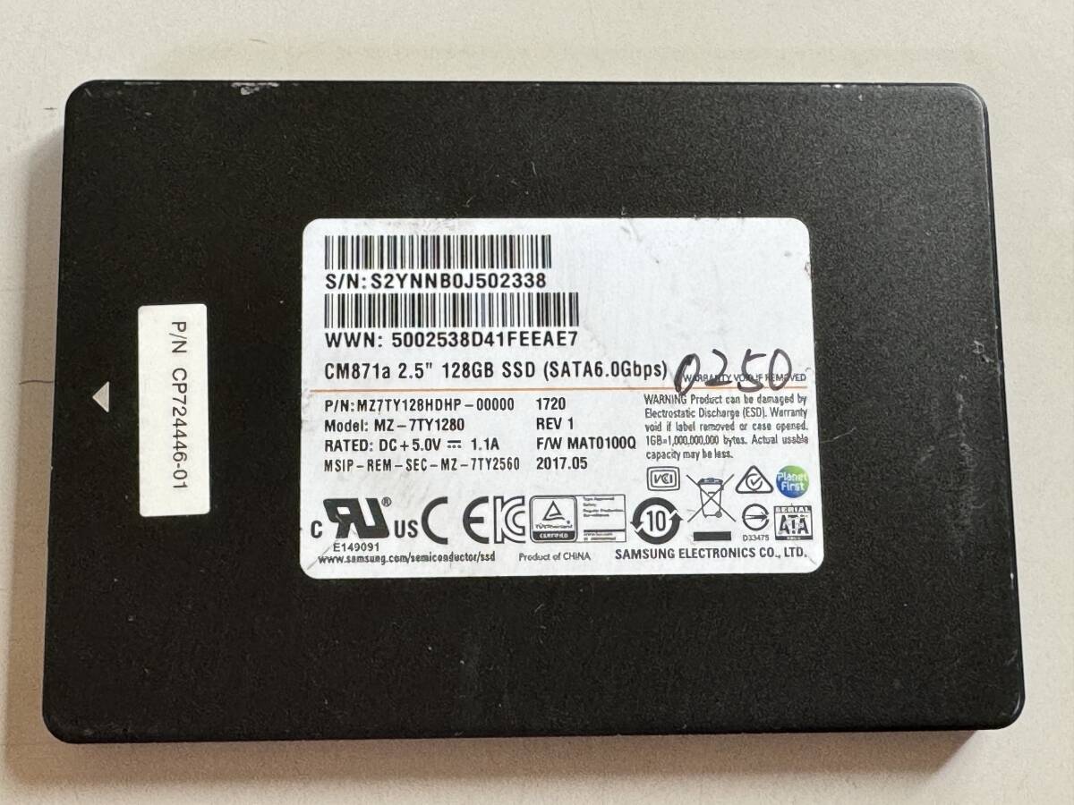 SAMSUNG SSD 128GB【動作確認済み】0247の画像1