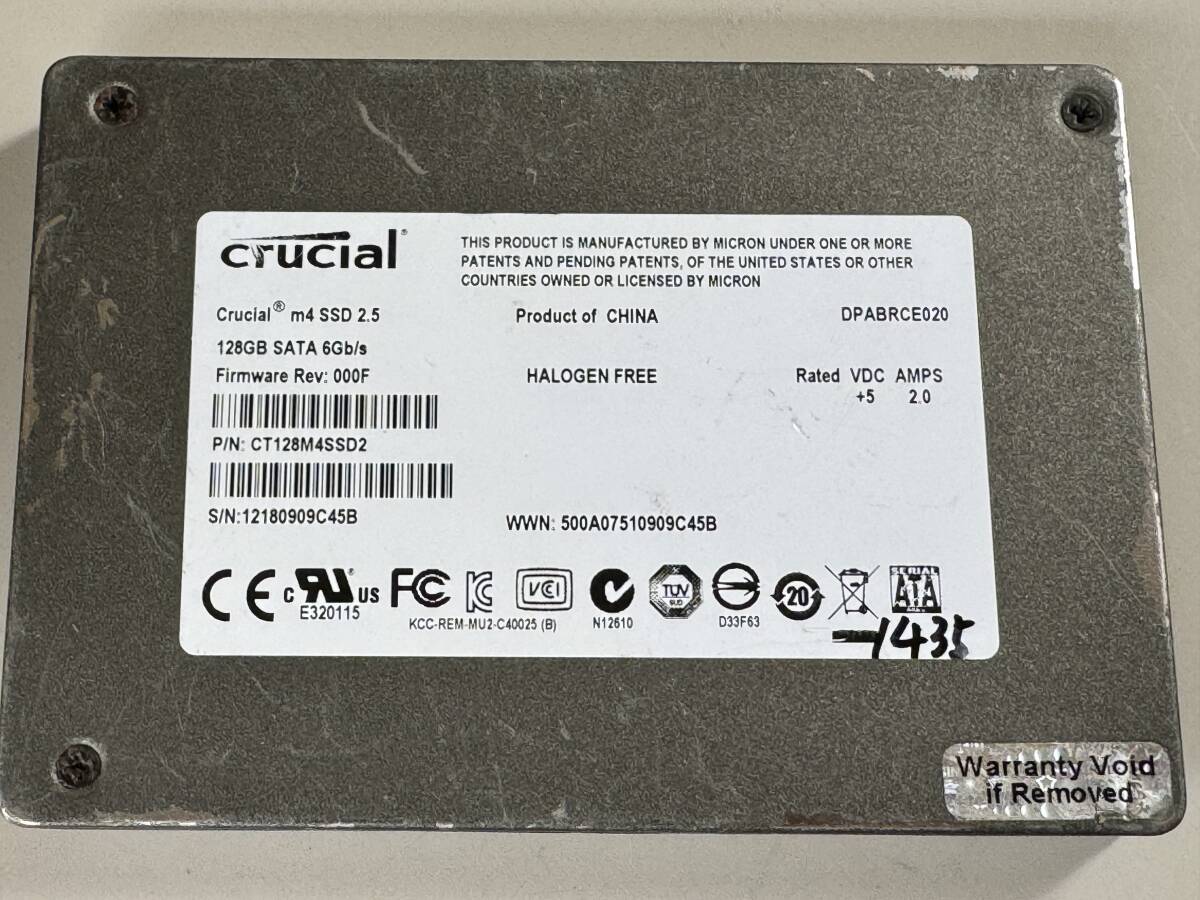 CRUCIAL SSD 128GB【動作確認済み】1635　_画像1