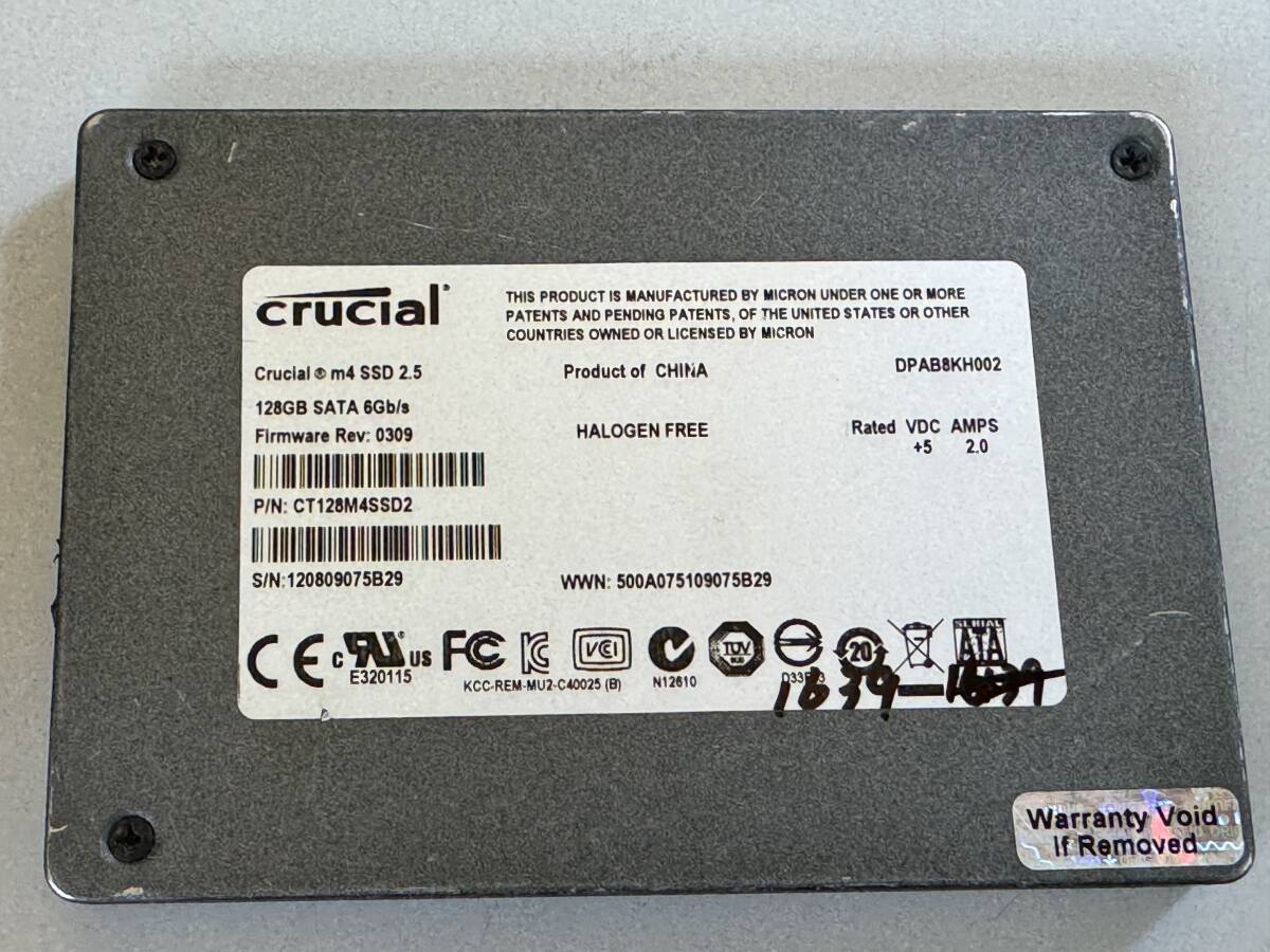 CRUCIAL SSD 128GB【動作確認済み】1639　_画像1