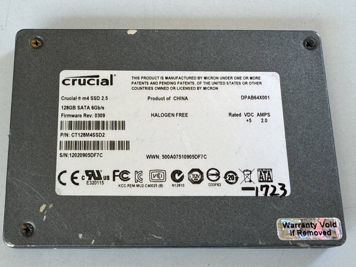 CRUCIAL SSD 128GB【動作確認済み】1723_画像1