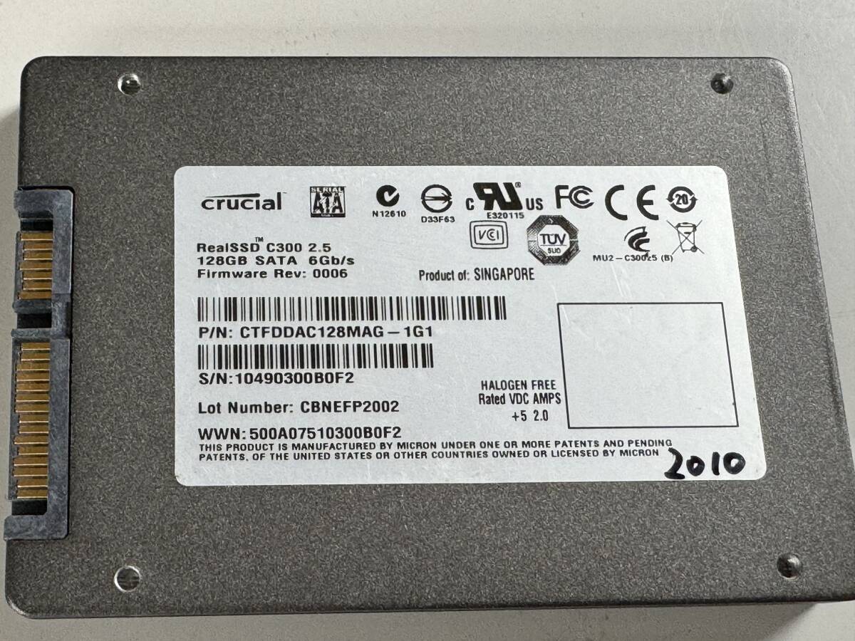 CRUCIAL SSD 128GB[ рабочее состояние подтверждено ]2010