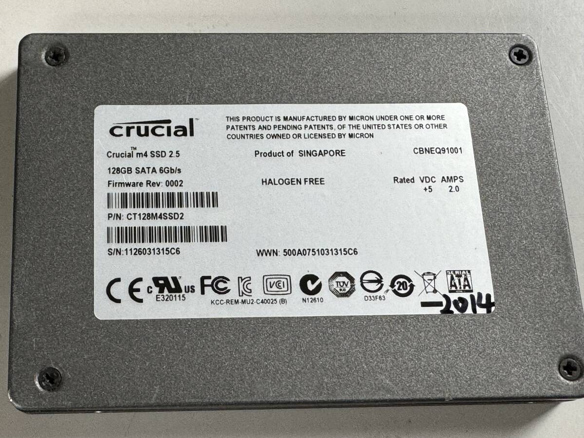 CRUCIAL SSD 128GB[ рабочее состояние подтверждено ]2014