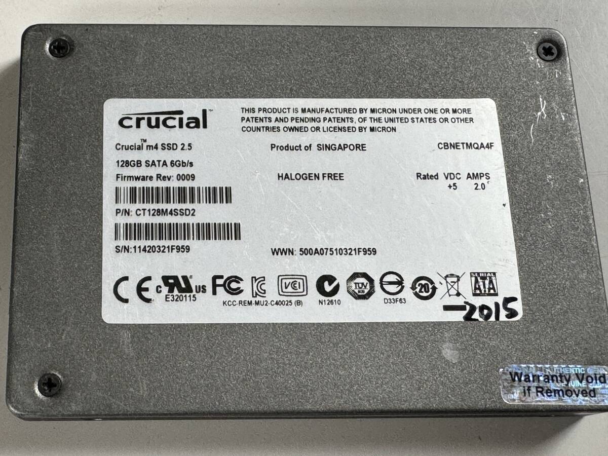 CRUCIAL SSD 128GB【動作確認済み】2015　_画像1