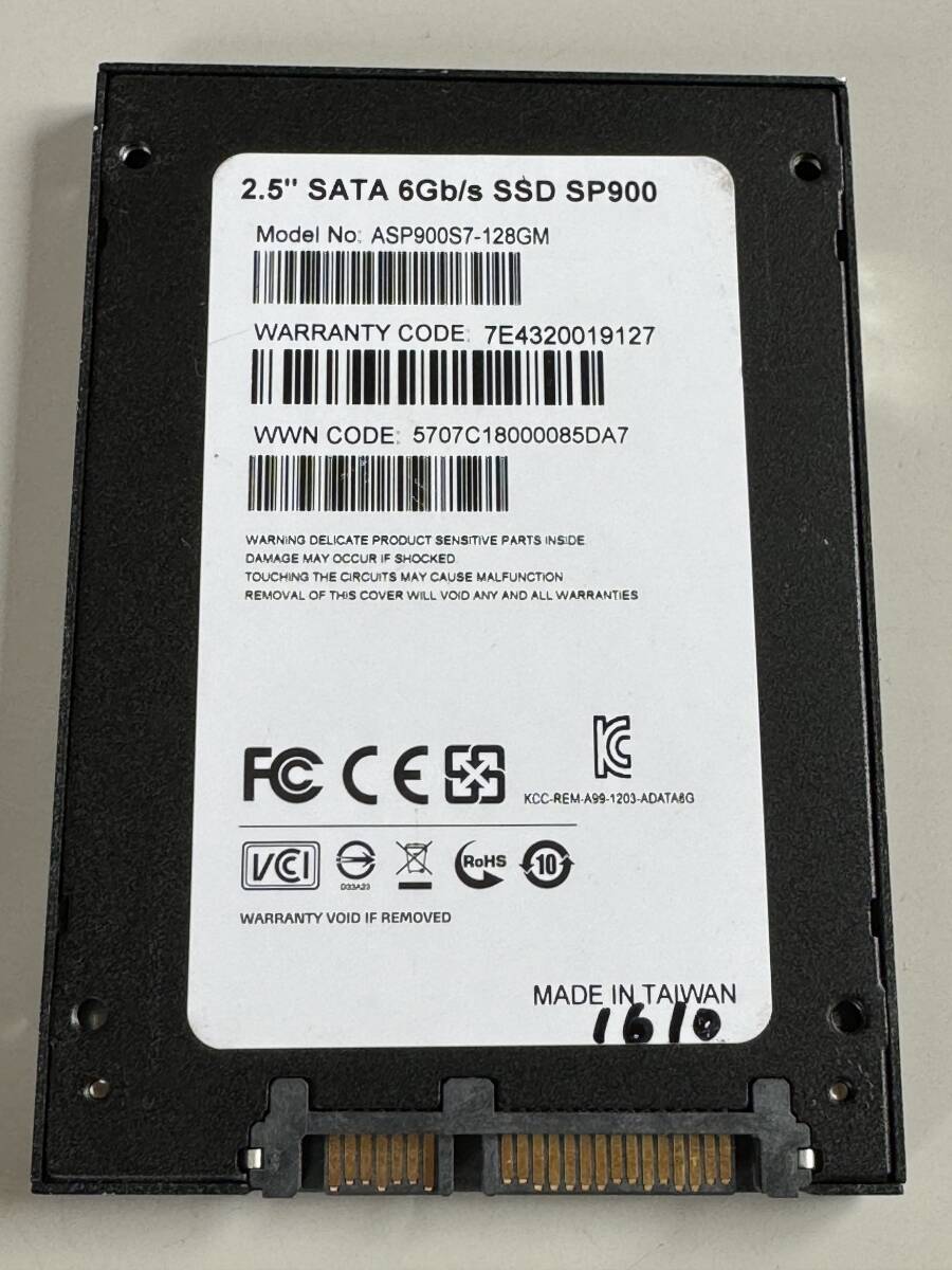 ADATA SSD 128GB【動作確認済み】1610　_画像1