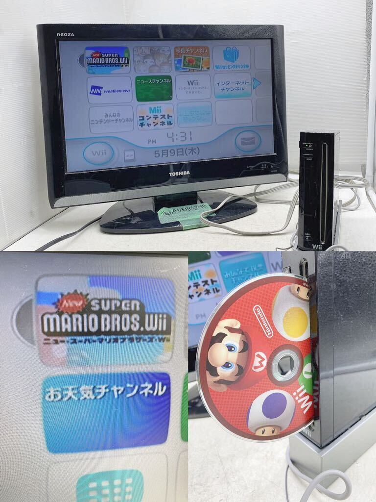  nintendo Wii body complete set set * remote control controller peripherals Nintendo Nintendo RVL-011 Super Mario Brothers light blue game machine 