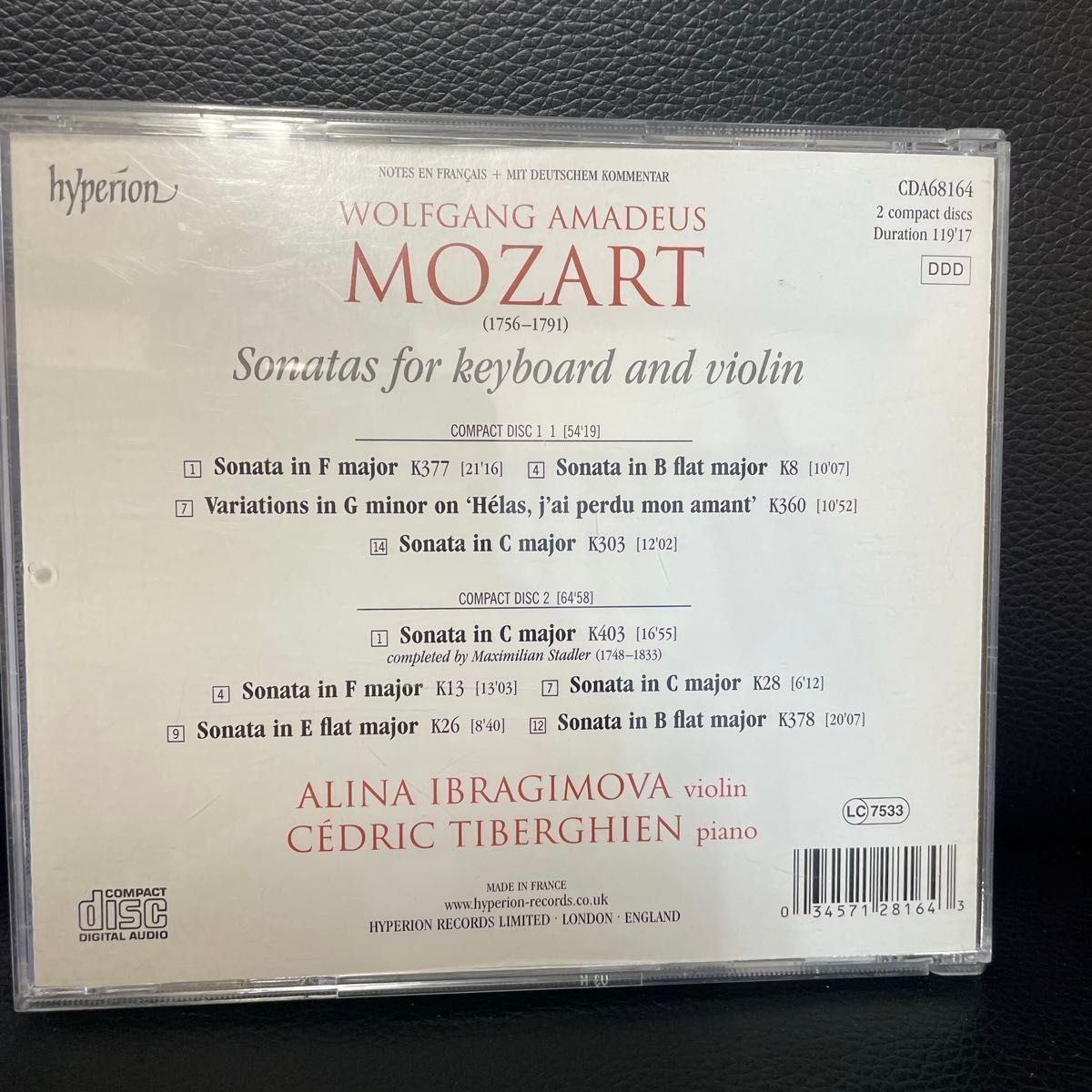 即発送 希少　アリーナイブラギモヴァ ALINA IBRAGIMOVA MOZART: VIOLIN SONATAS VOL.4 