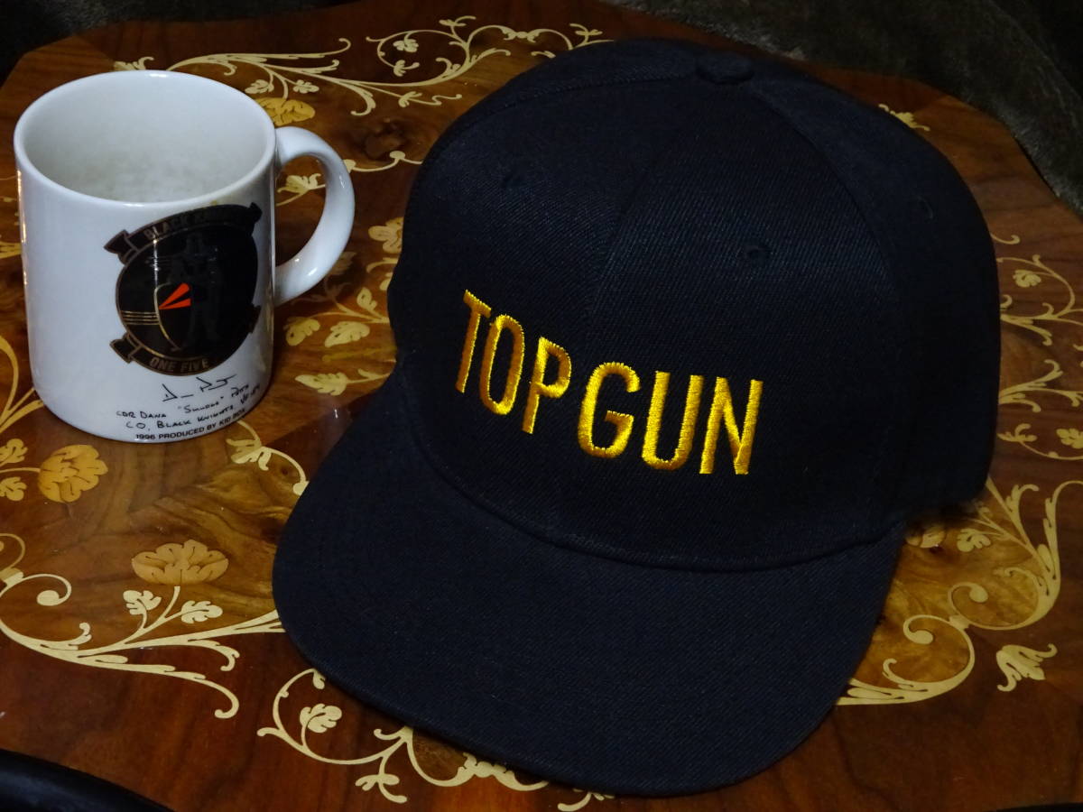 米軍納入工場製 復刻ビンテージ トップガン インストラクター ボール キャップ TOPGUN 帽子 黒 少数生産の画像1