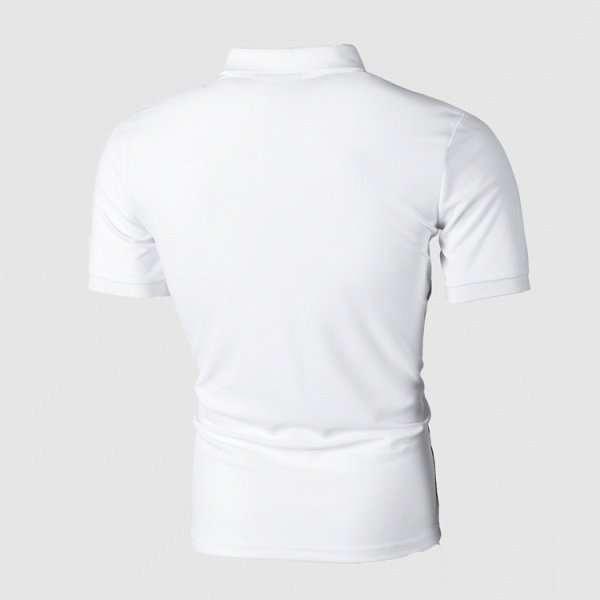 t34【 白 XL 】ポロシャツ 半袖 鹿の子 メンズ ゴルフウェア ゴルフシャツ トップス シャツ ゴルフ テニス アウトドア シニア ライン 1_画像2