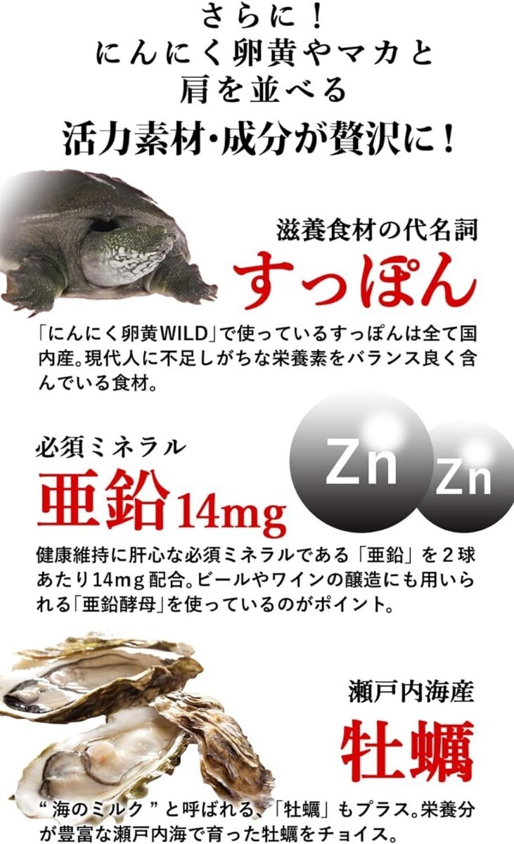 やずや にんにく卵黄WILD 62粒×2個+シティハンター A4クリアファイル+限定ボトル2個 セット マカ すっぽん 亜鉛 牡蠣 高麗人参 シトルリン_画像9