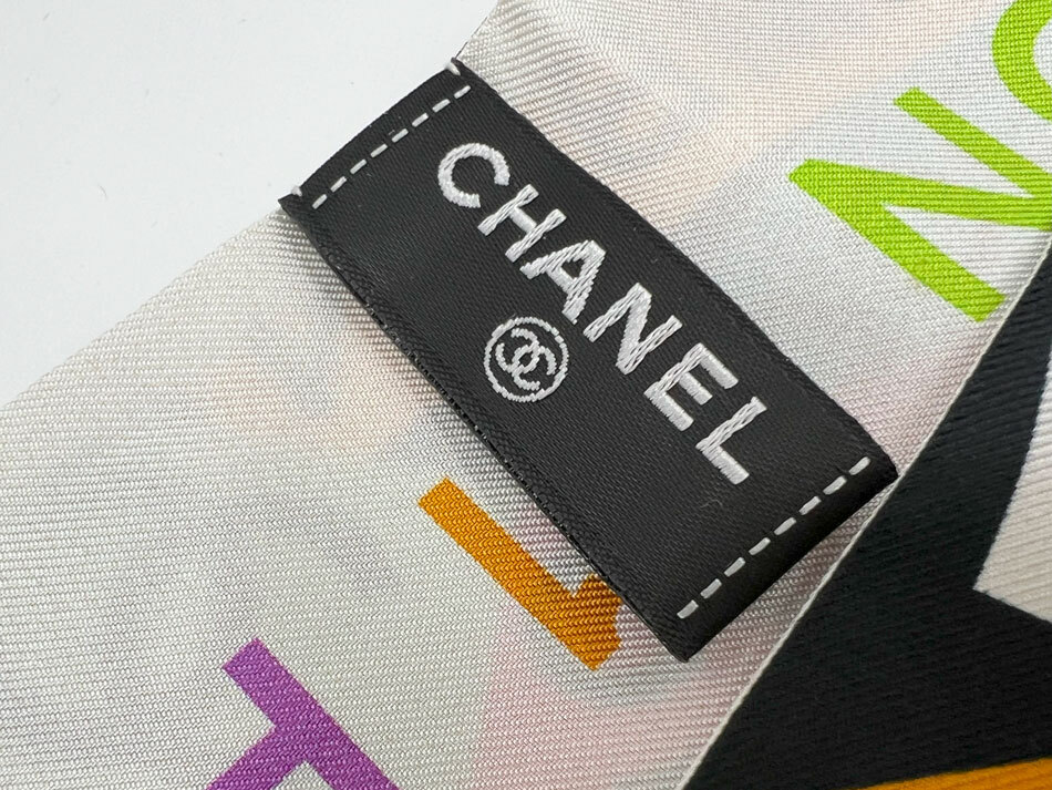 CHANEL シャネル ヘアバンド ツイリー スカーフ リボン バンドー ブラック シルク 2024クルーズ 美品_画像4