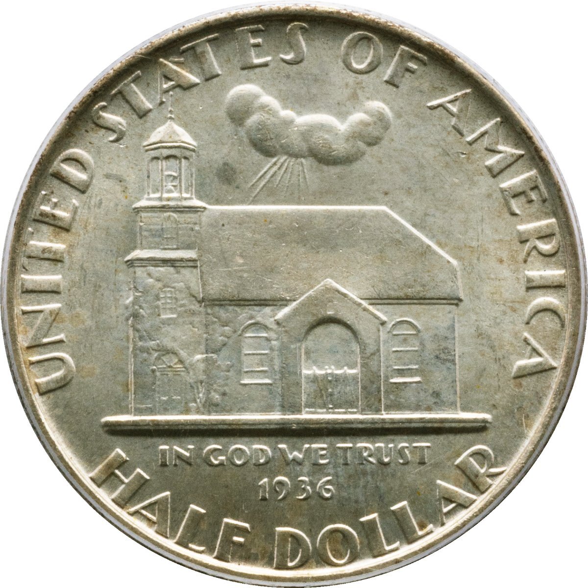 アメリカ　50セント銀貨　1936年　未使用品　DELAWARE　PCGS(MS64)_画像2