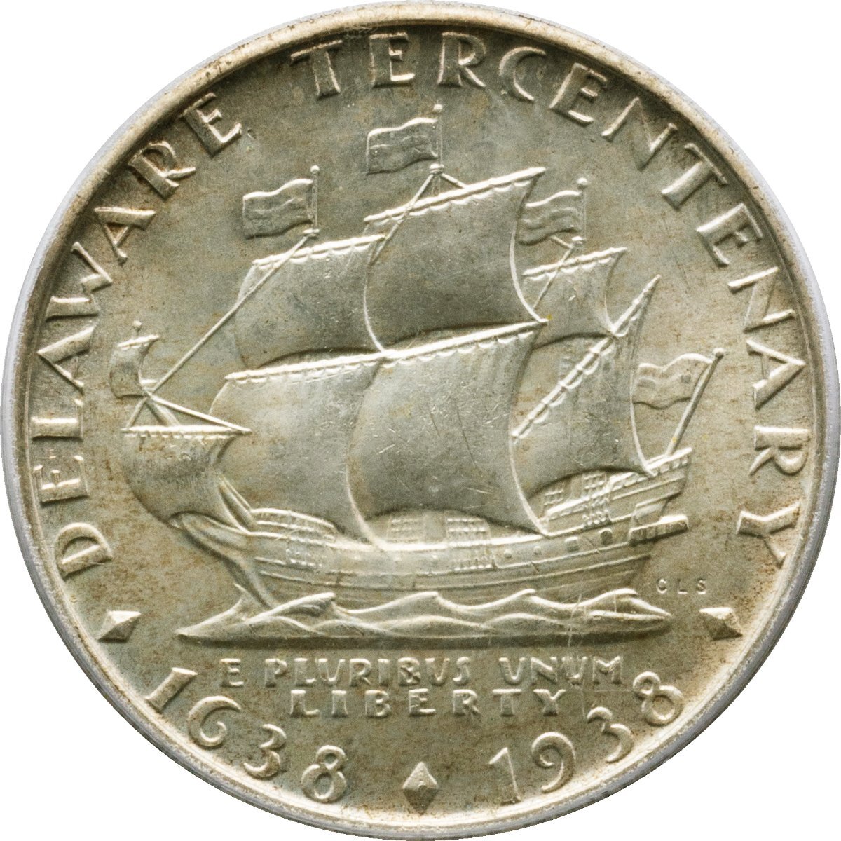 アメリカ　50セント銀貨　1936年　未使用品　DELAWARE　PCGS(MS64)_画像3