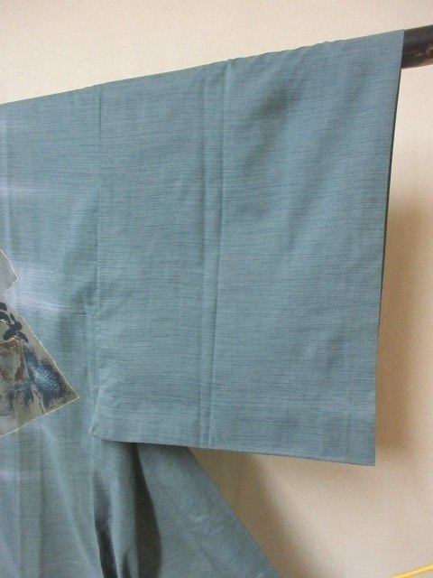 1 jpy superior article .. long kimono-like garment for man Japanese clothes Japanese clothes ukiyoe ground paper scenery high class . good-looking sleeve peerless length 136cm.65cm[ dream job ]***