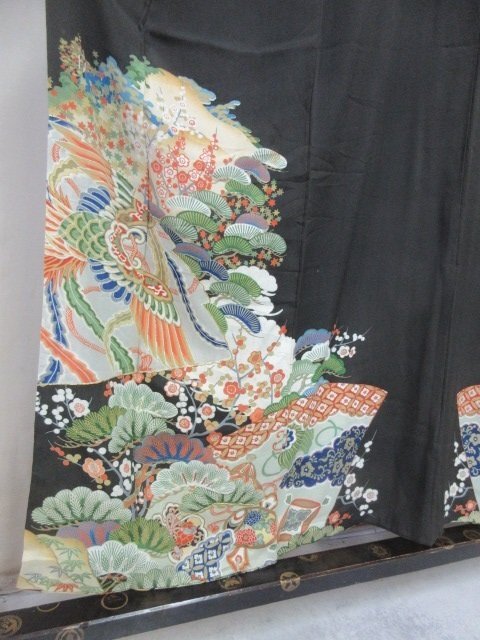 1 jpy superior article silk kimono tomesode ... silk type . Japanese clothes Japanese clothes antique Taisho romance ... fan classic writing sama . length 142cm.66cm[ dream job ]***