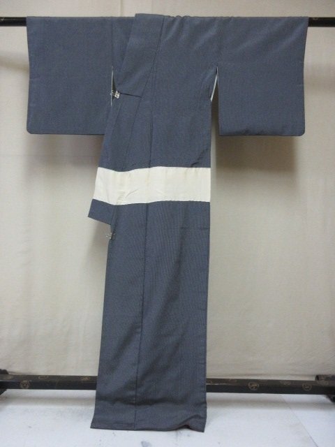 1円 良品 正絹 着物 小紋 縮緬 和装 和服 リメイク品 縞 ストライプ 可愛い お洒落 高級 袷 身丈155cm 裄65cm【夢職】★★★_画像3