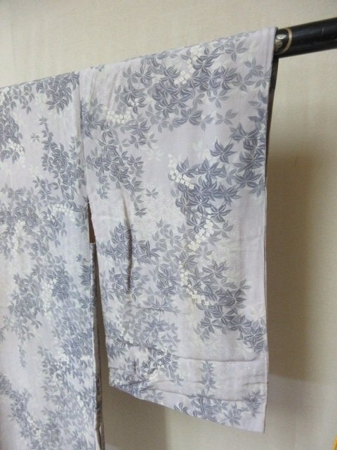 1 jpy superior article silk feather woven Japanese clothes coat .. antique Taisho romance branch flower branch leaf small flower high class . length 83cm.60cm[ dream job ]***