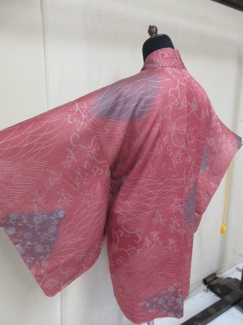 1 jpy superior article silk feather woven Japanese clothes coat .... gradation . water olientaru.. high class . length 76cm.64cm[ dream job ]***