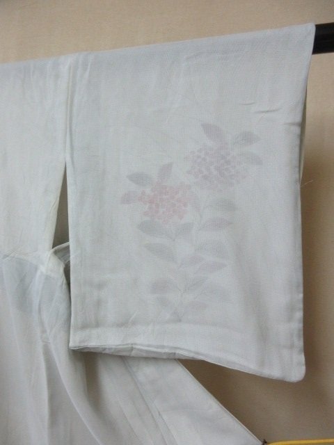 1 jpy superior article silk kimono visit wear two -ply . summer thing type . Japanese clothes Japanese clothes purple . flower floral print branch leaf high class single . length 155cm.68cm * excellent article *[ dream job ]****