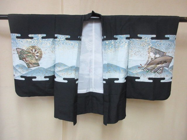 1 иен хорошая вещь .. ребенок кимоно перо тканый для мальчика "Семь, пять, три" ястреб земля бумага .. японский костюм японская одежда симпатичный . длина 68cm[ сон работа ]***
