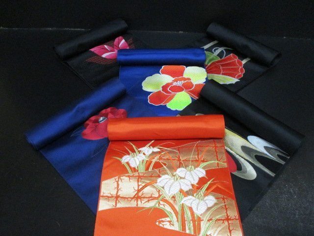  б/у obi земля переделка шелк .. совместно 6шт.@ ткань сумка шитье . futoshi тамбурин без тарелочек рисунок модный высококлассный Япония традиция японский костюм японская одежда вышивка [ сон работа ]**