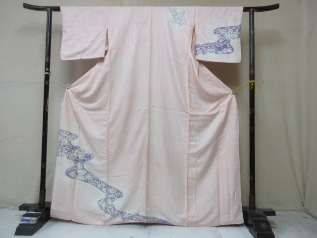 1円 良品 正絹 着物 訪問着 縮緬 式典 和装 和服 辻が花 流水 絞り 花柄 高級 袷 身丈158cm 裄62cm ◆逸品◆【夢職】★★★★の画像1