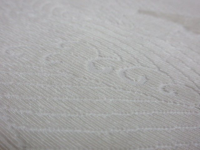 1 jpy superior article silk feather shaku Japanese clothes Japanese clothes white plain source . car wave bi load high class cloth length 1016cm unused * excellent article *[ dream job ]****