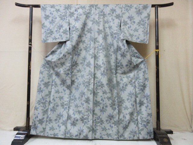1 иен хорошая вещь натуральный шелк кимоно подлинный Ooshima эпонж maru ki японский костюм японская одежда olientaru.. цветок Tang . модный высококлассный . длина 155cm.65cm[ сон работа ]***