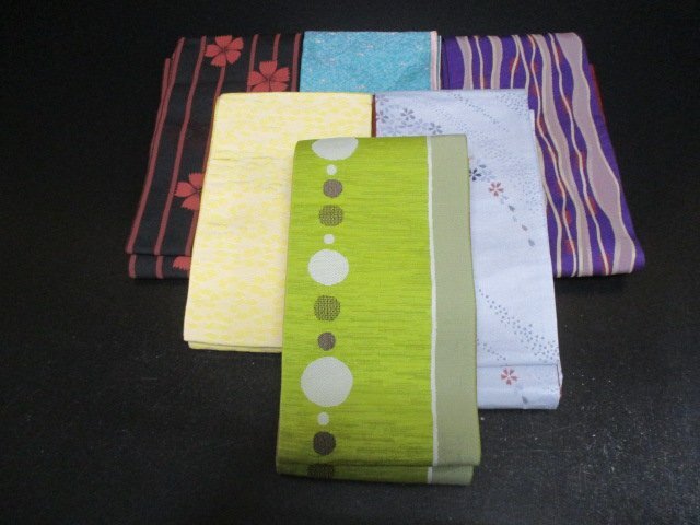  used .. reversible hanhaba obi stylish pretty together 6ps.@ kimono small articles cloth bag kimono [ dream job ]**