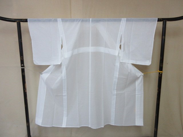 1 иен хорошая вещь натуральный шелк длинное нижнее кимоно тип . японский костюм японская одежда . лето предмет белый одноцветный . одежда магазин одиночный . длина 121cm.66cm[ сон работа ]***