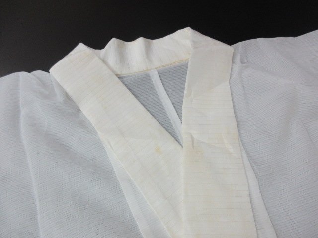 1 иен хорошая вещь натуральный шелк длинное нижнее кимоно тип . японский костюм японская одежда . лето предмет белый одноцветный . одежда магазин одиночный . длина 121cm.66cm[ сон работа ]***