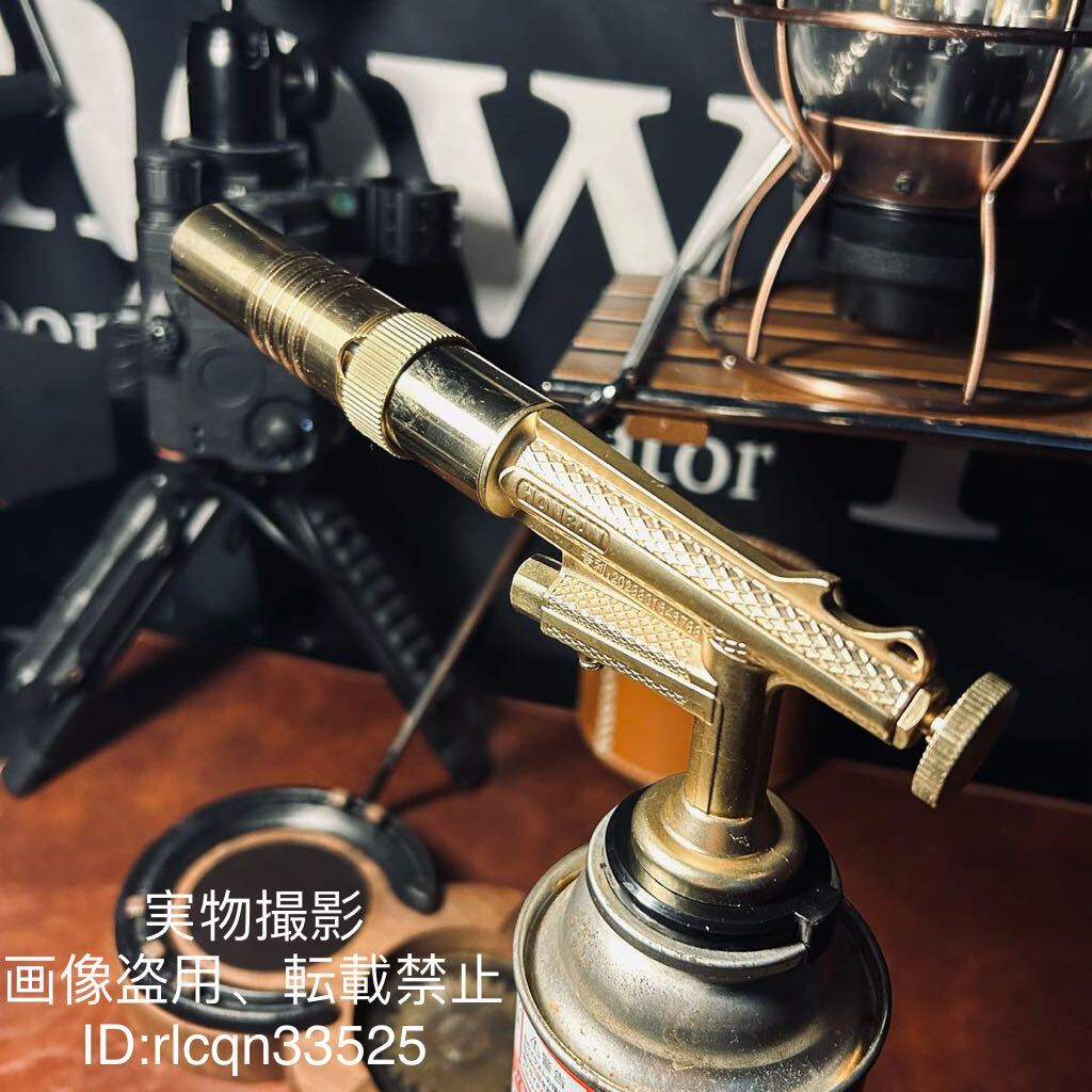  super high quality brass made CB can DIN g torch gas torch burner heating power adjustment ignition function reverse . use possibility camp BBQ Captain outdoor field mountain climbing 