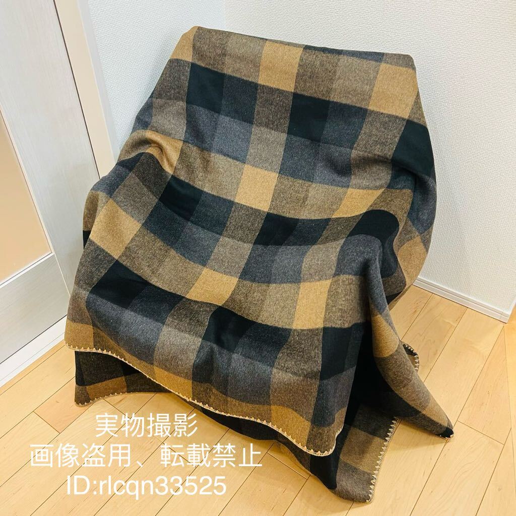 1.9kg厚地 カシミア毛布 ラグマット ブランケット 超高品質200cmx150cm 20%カシミア 80%ウール タペストリー キャンプ 保暖防寒 野外登山_画像2