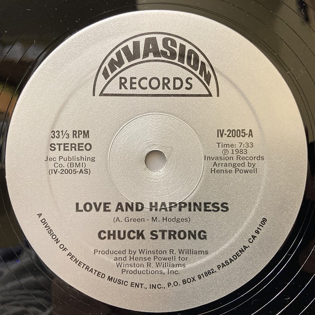 CHUCK STRONG / (12) LOVE AND HAPPINESS / DOIN' IT CAUSE IT FEELS GOOD (12インチシングル)_画像1