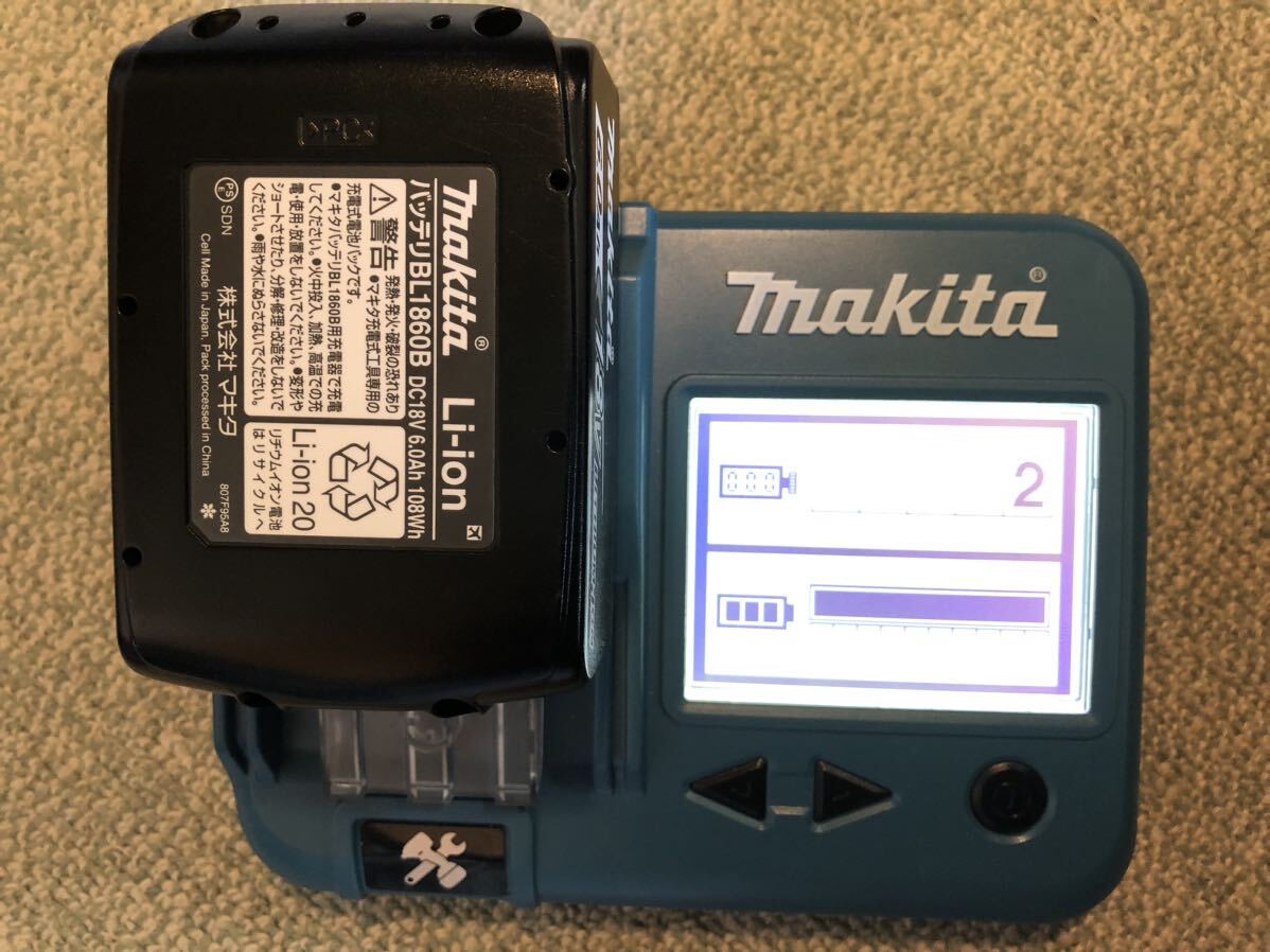 makita マキタ 純正 18V 6.0Ah リチウムイオンバッテリー BL1860B 2個セット　雪マーク有り　充電回数格2回と4回 ⑥_画像5