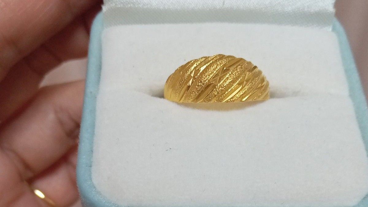 K22 916刻印 リング 22金 ゴールドデザインリング 3 1g 16号 K22 916刻印 リング 22金 ゴールドデザインリング 3 1g 16号