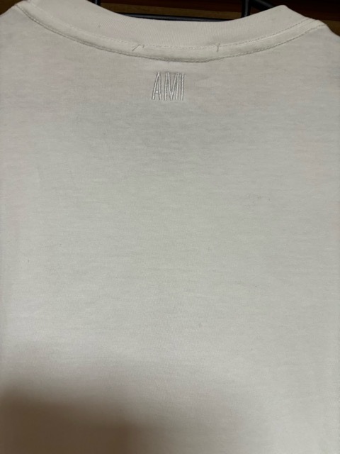 AMI ビッグハート　半袖Tシャツ ホワイト　L　刺繍ロゴ　ユニセックス【並行輸入品】_画像5