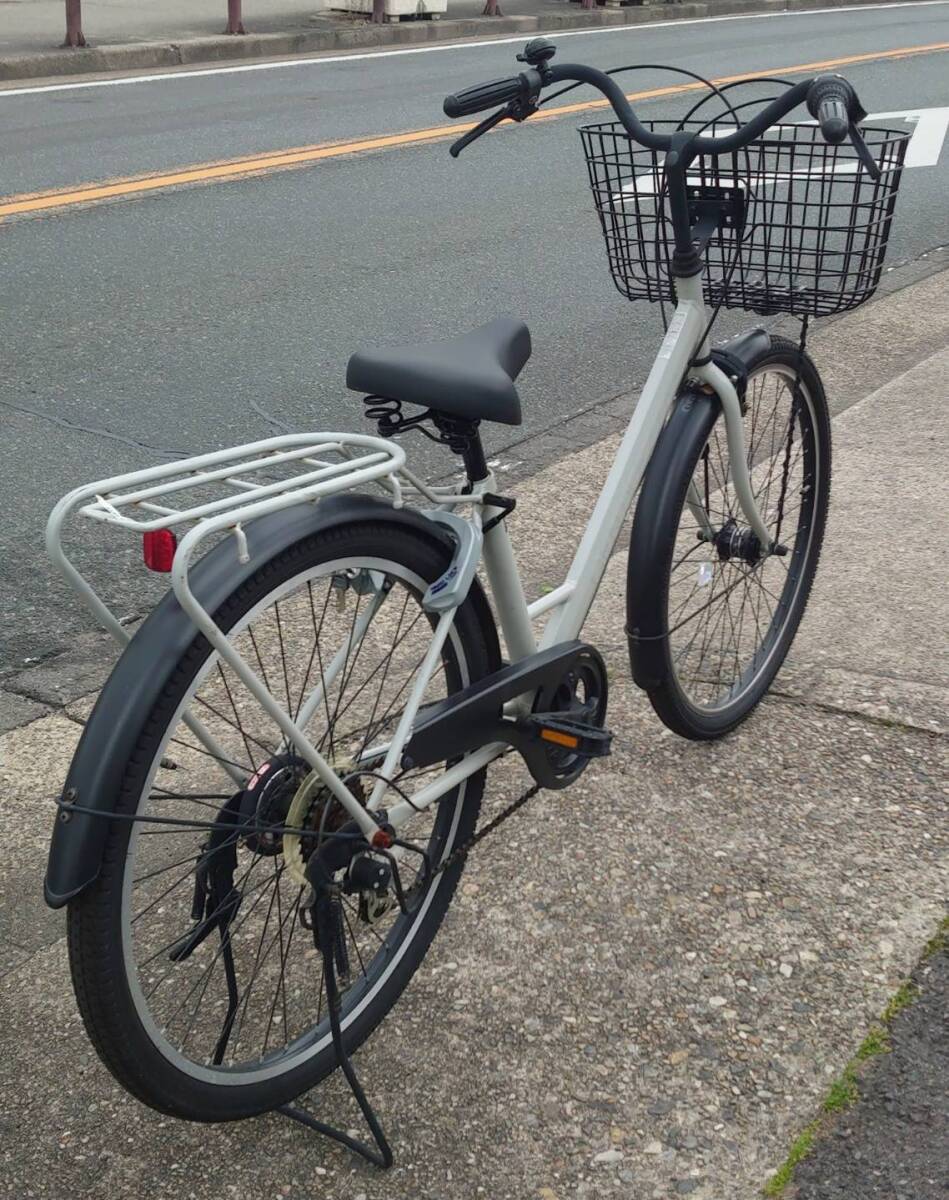 【名東区】中古自転車　自動LED、６段変速付き　灰色　J-240501_画像8