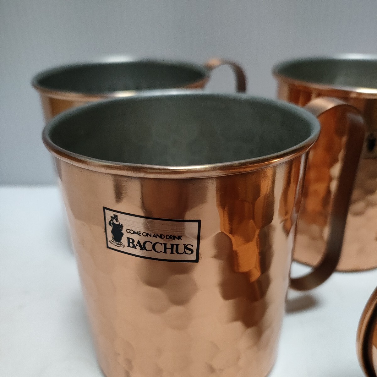 BACCHUS　バッカス　銅製　マグカップ　5個まとめて　ビアカップ　アウトドア　キャンプ　口径約 8.3 cm　高さ約 9.2 cm_画像9