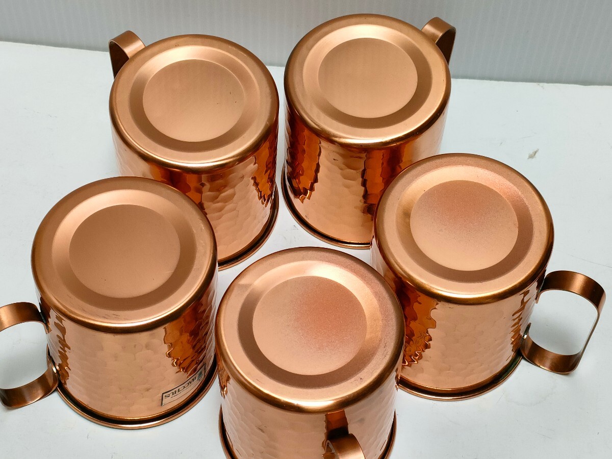 BACCHUS　バッカス　銅製　マグカップ　5個まとめて　ビアカップ　アウトドア　キャンプ　口径約 8.3 cm　高さ約 9.2 cm_画像4