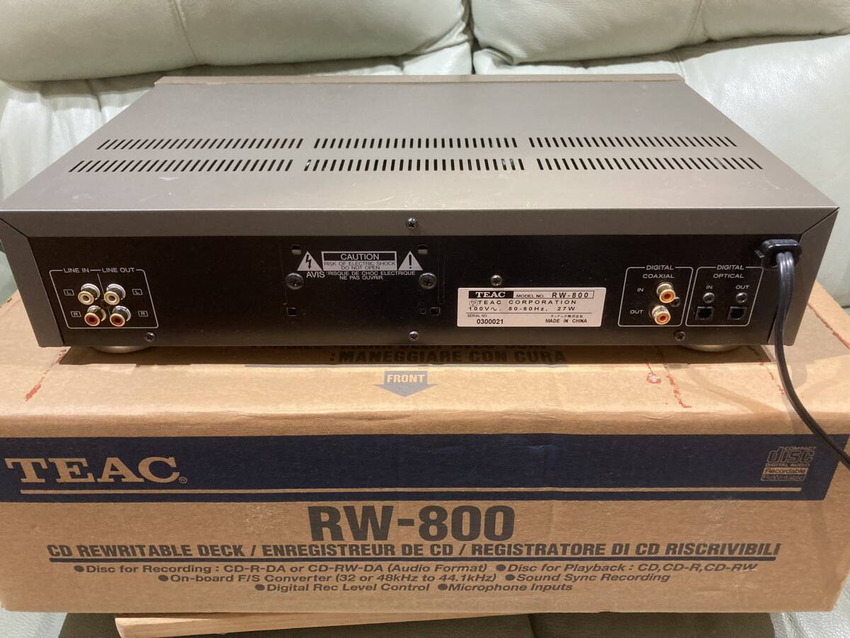[ used ]TEAC Teac RW-800 CD recorder original box * manual * remote control attaching .