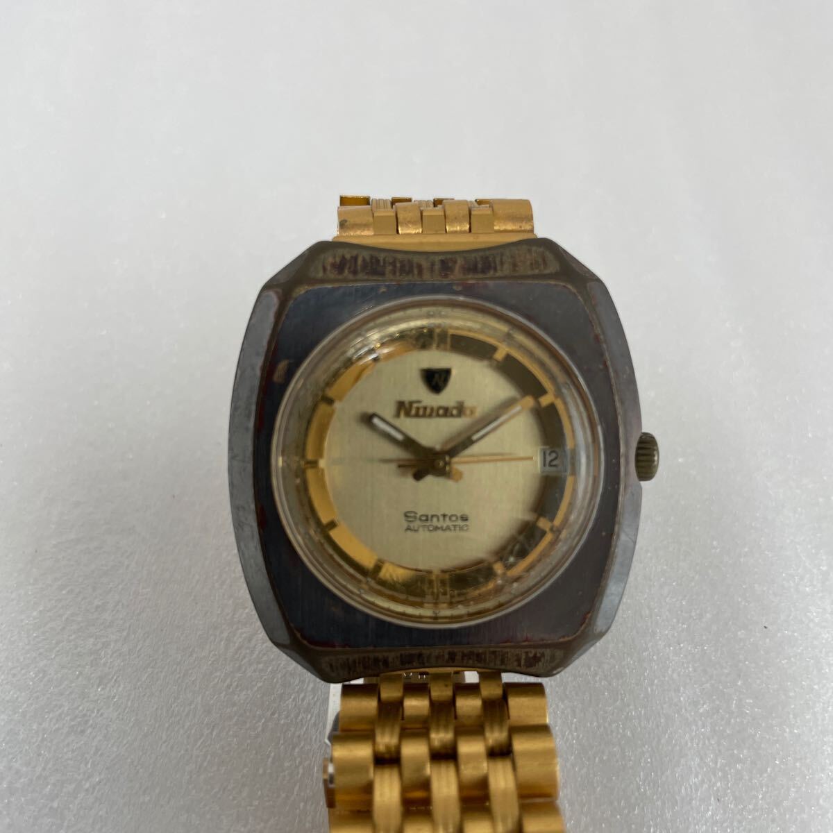  antique hand winding wristwatch Nivada made Santos Automatic swiss self-winding watch 
