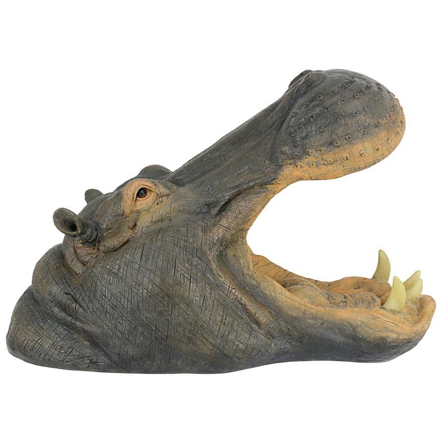 .. open . hippopotamus real ornament garden sculpture objet d'art outdoor figure miscellaneous goods interior garden decoration accent ornament exterior garden ornament equipment ornament 