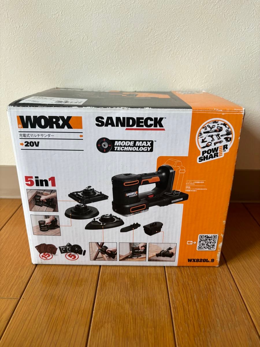 新品 メーカー保証書付きWORX 充電式マルチサンダー SANDECK WX820L.9