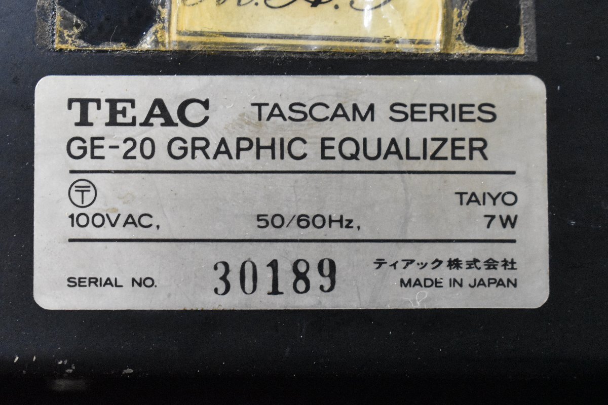 *p2189 present condition goods TEAC Teac graphic equalizer GE-20